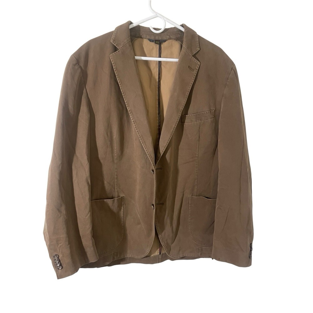 Kroon Mens 46R Tan Blazer Jacket Cotton Stretch Preppy Academia Casual